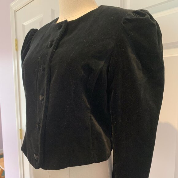 NWT Laura Ashley black velvet evening jacket US 8 - Picture 2 of 8